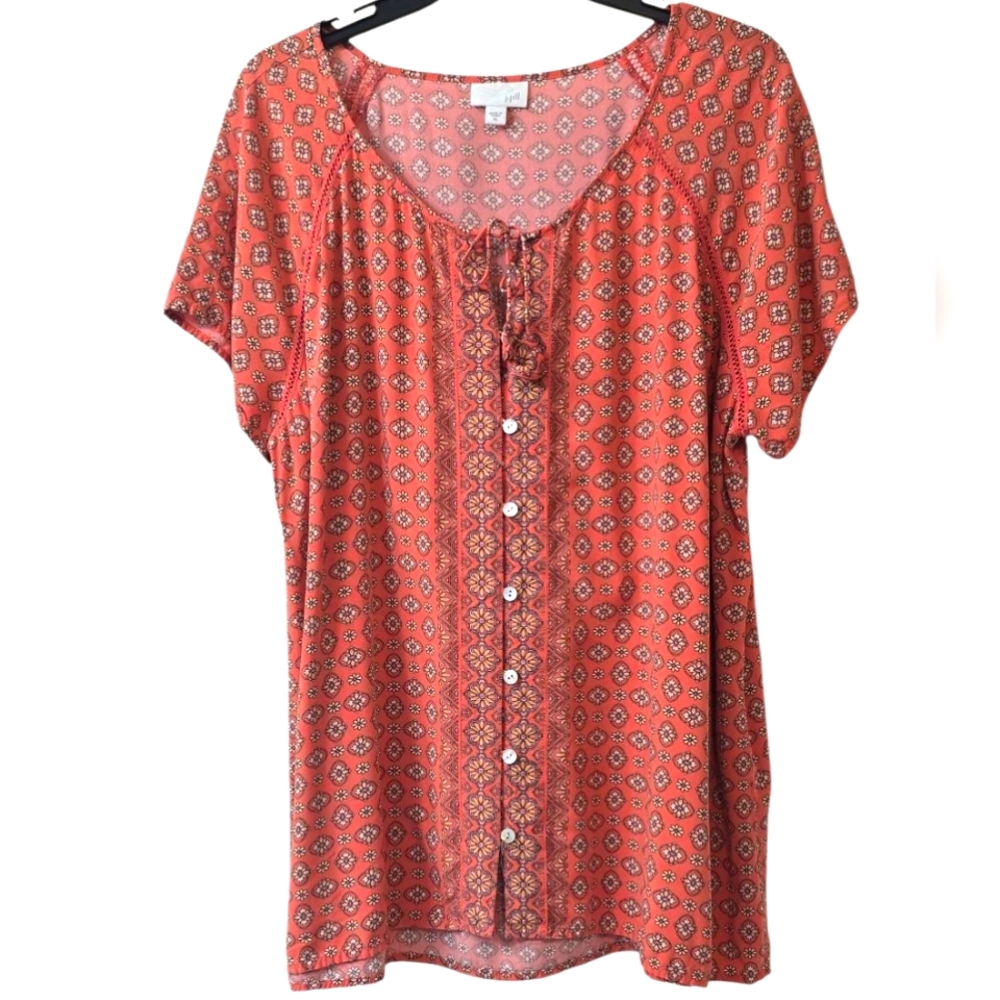 J. Jill Button Up Floral Blouse Size XL